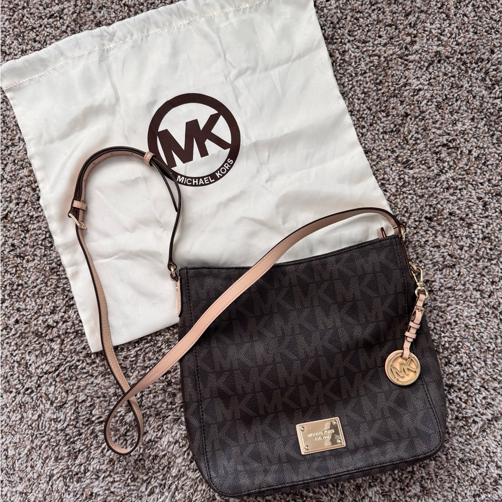 Michael Kors Brown Monogram Crossbody Bag